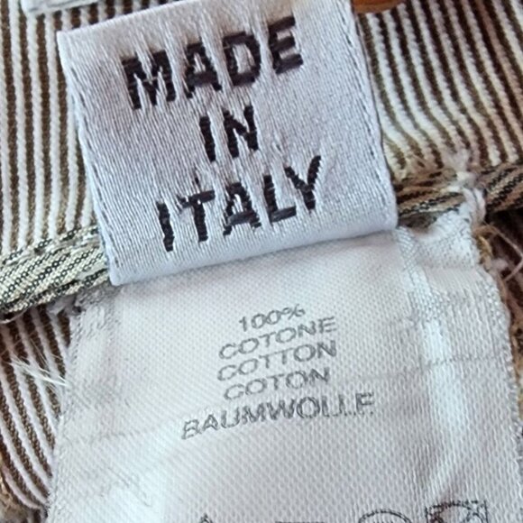 Brunello Cucinelli Striped White Gray Crop Ankle Slim Fit Pants Womens 8 - Picture 7 of 9